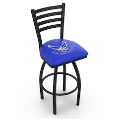 L014 - 36" Black Wrinkle U.S. Air Force Swivel Bar Stool with Ladder Style Back by Holland Bar Stool Co.