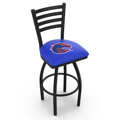 L014 - 36" Black Wrinkle Boise State Swivel Bar Stool with Ladder Style Back by Holland Bar Stool Co.