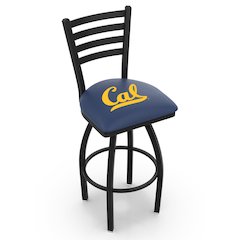 L014 - 36" Black Wrinkle Cal Swivel Bar Stool with Ladder Style Back by Holland Bar Stool Co.