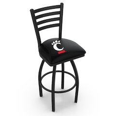 L014 - 36" Black Wrinkle Cincinnati Swivel Bar Stool with Ladder Style Back by Holland Bar Stool Co.