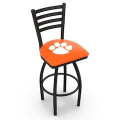 L014 - 36" Black Wrinkle Clemson Swivel Bar Stool with Ladder Style Back by Holland Bar Stool Co.