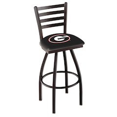 L014 - 36" Black Wrinkle Georgia "G" Swivel Bar Stool with Ladder Style Back by Holland Bar Stool Co.