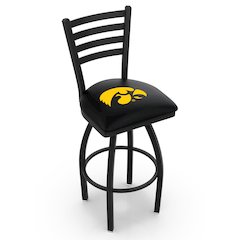 L014 - 36" Black Wrinkle Iowa Swivel Bar Stool with Ladder Style Back by Holland Bar Stool Co.