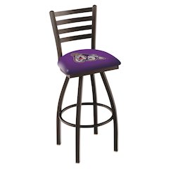 L014 - 36" Black Wrinkle James Madison Swivel Bar Stool with Ladder Style Back by Holland Bar Stool Co.