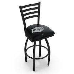 L014 - 36" Black Wrinkle Los Angeles Kings Swivel Bar Stool with Ladder Style Back by Holland Bar Stool Co.