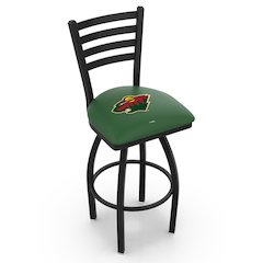 L014 - 36" Black Wrinkle Minnesota Wild Swivel Bar Stool with Ladder Style Back by Holland Bar Stool Co.