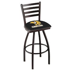 L014 - 36" Black Wrinkle Missouri Western State Swivel Bar Stool with Ladder Style Back by Holland Bar Stool Co.