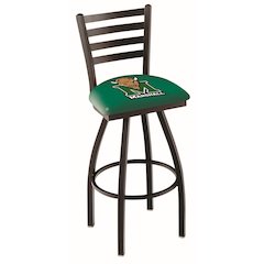 L014 - 36" Black Wrinkle Marshall Swivel Bar Stool with Ladder Style Back by Holland Bar Stool Co.