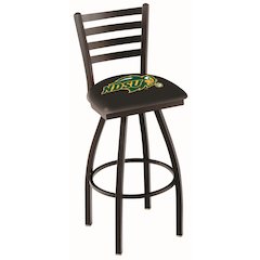 L014 - 36" Black Wrinkle North Dakota State Swivel Bar Stool with Ladder Style Back by Holland Bar Stool Co.