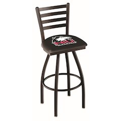 L014 - 36" Black Wrinkle Northern Illinois Swivel Bar Stool with Ladder Style Back by Holland Bar Stool Co.