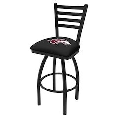 L014 - 36" Black Wrinkle Southern Illinois Swivel Bar Stool with Ladder Style Back by Holland Bar Stool Co.