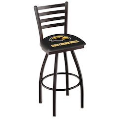 L014 - 36" Black Wrinkle Southern Miss Swivel Bar Stool with Ladder Style Back by Holland Bar Stool Co.