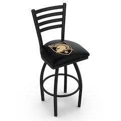 L014 - 36" Black Wrinkle US Military Academy (ARMY) Swivel Bar Stool with Ladder Style Back by Holland Bar Stool Co.