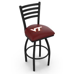 L014 - 36" Black Wrinkle Virginia Tech Swivel Bar Stool with Ladder Style Back by Holland Bar Stool Co.