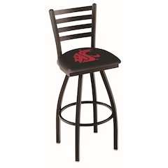 L014 - 36" Black Wrinkle Washington State Swivel Bar Stool with Ladder Style Back by Holland Bar Stool Co.