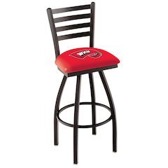 L014 - 36" Black Wrinkle Western Kentucky Swivel Bar Stool with Ladder Style Back by Holland Bar Stool Co.