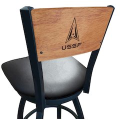 U.S. Space Force 25" Swivel Counter Stool with Black Wrinkle Finish