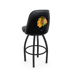 Logo Grizzly Chicago Blackhawks Swivel Counter Stool w/Red Background