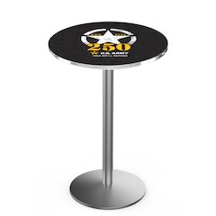 36" Tall - 30" Top Pub Table with Stainless Finish