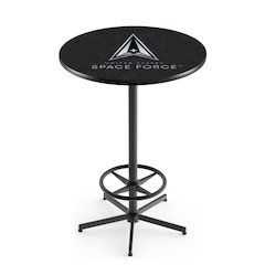 United States Space Force 42" Tall - 30" Top Pub Table with Black Wrinkle Finish