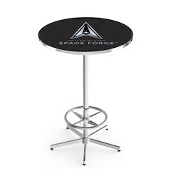 United States Space Force 42" Tall - 30" Top Pub Table with Chrome Finish