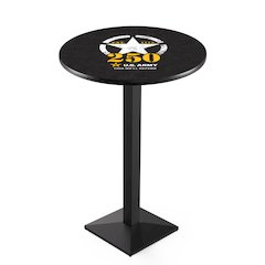 36" Tall - 30" Top Pub Table with Black Wrinkle Finish