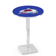 L217 Colorado Avalanche 36" Tall - 36" Top Pub Table with Chrome Finish (7688)