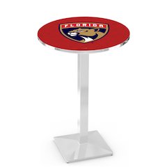 L217 Florida Panthers 36' Tall - 36' Top Pub Table w/ Chrome Finish (7848)