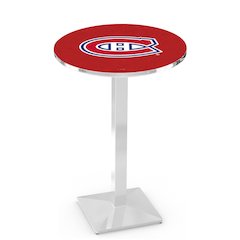 L217 Montreal Canadiens 36' Tall - 36' Top Pub Table w/ Chrome Finish (8265)