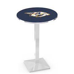 L217 Nashville Predators 36' Tall - 36' Top Pub Table w/ Chrome Finish (8500)