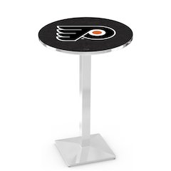 L217 Philadelphia Flyers (Orange Background) 36' Tall - 36' Top Pub Table w/ Chrome Finish (8616)