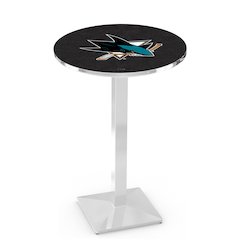 L217 San Jose Sharks 36" Tall - 36" Top Pub Table with Chrome Finish (8685)