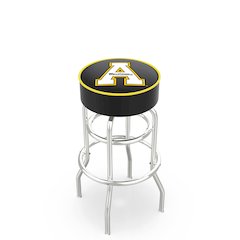 25" L7C1 - 4" Appalachian State Cushion Seat with Double-Ring Chrome Base Swivel Bar Stool by Holland Bar Stool Company