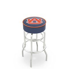 25" L7C1 - 4" Auburn Cushion Seat with Double-Ring Chrome Base Swivel Bar Stool by Holland Bar Stool Company