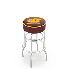 25" L7C1 - 4" Central Michigan Cushion Seat with Double-Ring Chrome Base Swivel Bar Stool by Holland Bar Stool Company