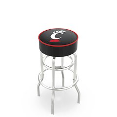 25" L7C1 - 4" Cincinnati Cushion Seat with Double-Ring Chrome Base Swivel Bar Stool by Holland Bar Stool Company