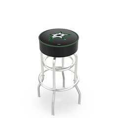 25" L7C1 - 4" Dallas Stars Cushion Seat with Double-Ring Chrome Base Swivel Bar Stool by Holland Bar Stool Company