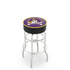 25" L7C1 - 4" East Carolina Cushion Seat with Double-Ring Chrome Base Swivel Bar Stool by Holland Bar Stool Company