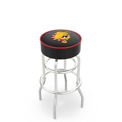 25" L7C1 - 4" Ferris State Cushion Seat with Double-Ring Chrome Base Swivel Bar Stool by Holland Bar Stool Company