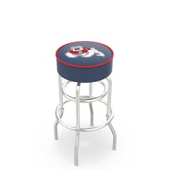 25" L7C1 - 4" Fresno State Cushion Seat with Double-Ring Chrome Base Swivel Bar Stool by Holland Bar Stool Company