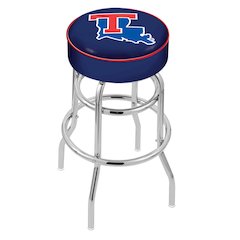 25" L7C1 - 4" Louisiana Tech Cushion Seat with Double-Ring Chrome Base Swivel Bar Stool by Holland Bar Stool Company