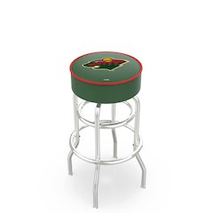 25" L7C1 - 4" Minnesota Wild Cushion Seat with Double-Ring Chrome Base Swivel Bar Stool by Holland Bar Stool Company