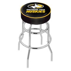 25" L7C1 - 4" Michigan Tech Cushion Seat with Double-Ring Chrome Base Swivel Bar Stool by Holland Bar Stool Company