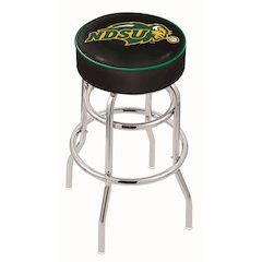 25" L7C1 - 4" North Dakota State Cushion Seat with Double-Ring Chrome Base Swivel Bar Stool by Holland Bar Stool Company