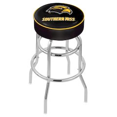 25" L7C1 - 4" Southern Miss Cushion Seat with Double-Ring Chrome Base Swivel Bar Stool by Holland Bar Stool Company