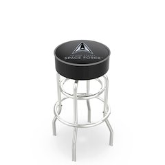 U.S. Space Force 25" Double-Ring Swivel Counter Stool with Chrome Finish