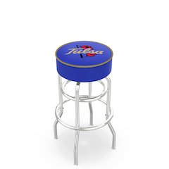 25" L7C1 - 4" Tulsa Cushion Seat with Double-Ring Chrome Base Swivel Bar Stool by Holland Bar Stool Company
