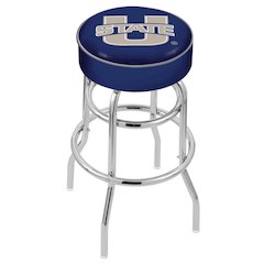 25" L7C1 - 4" Utah State Cushion Seat with Double-Ring Chrome Base Swivel Bar Stool by Holland Bar Stool Company