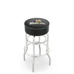 25" L7C1 - 4" Wright State Cushion Seat with Double-Ring Chrome Base Swivel Bar Stool by Holland Bar Stool Company