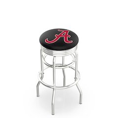 25" L7C3C - Chrome Double Ring Alabama Swivel Bar Stool with 2.5" Ribbed Accent Ring by Holland Bar Stool Company